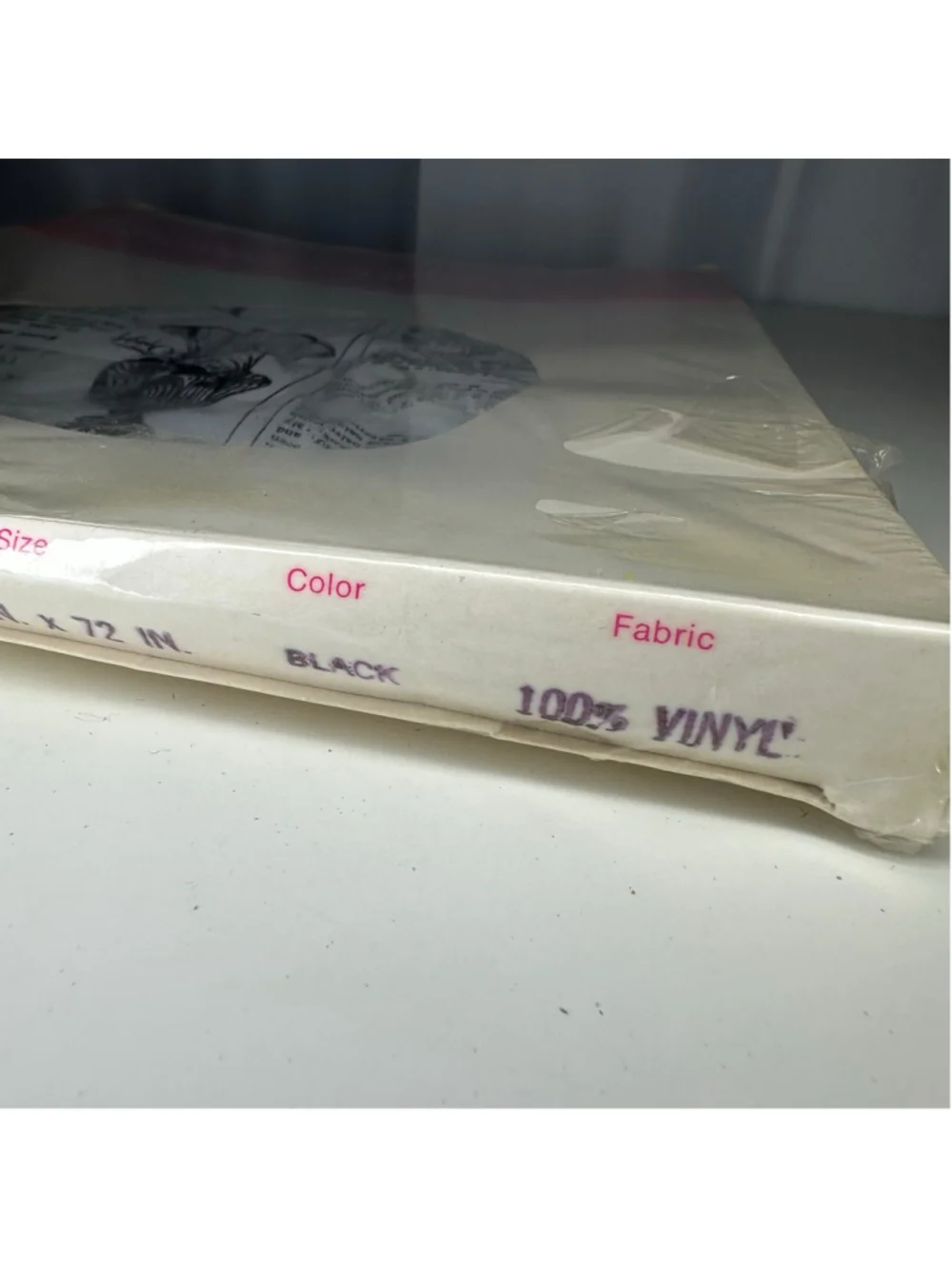 Vintage New In Box JCPenney Black 70x72in 100% Vinyl Shower Curtain